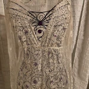 Beautiful lace Long dress clearly see through